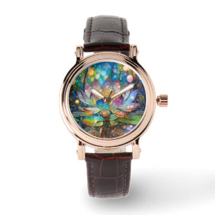 Leuchtende blühende Lotusblume Armbanduhr