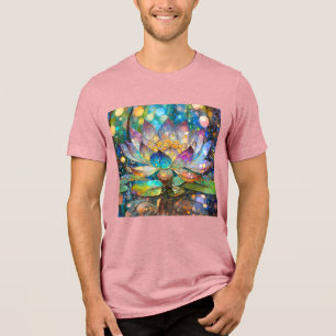 Leuchtende blühende Lotusblume Tri-Blend Shirt