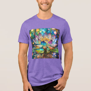 Leuchtende blühende Lotusblume Tri-Blend Shirt