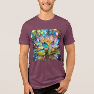 Leuchtende blühende Lotusblume Tri-Blend Shirt