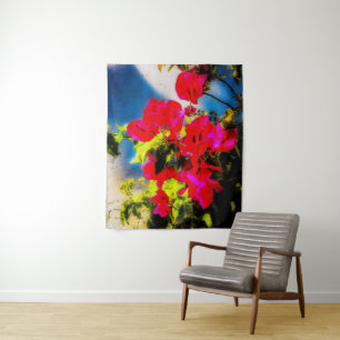 Leuchtende Blumen Bildteppich Wandteppich