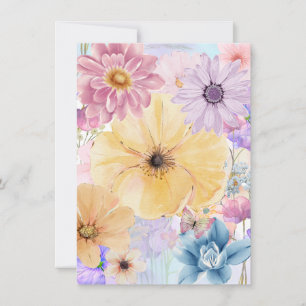 Leuchtende Blüten Grußkarte mit Blumenmotiv Einladung