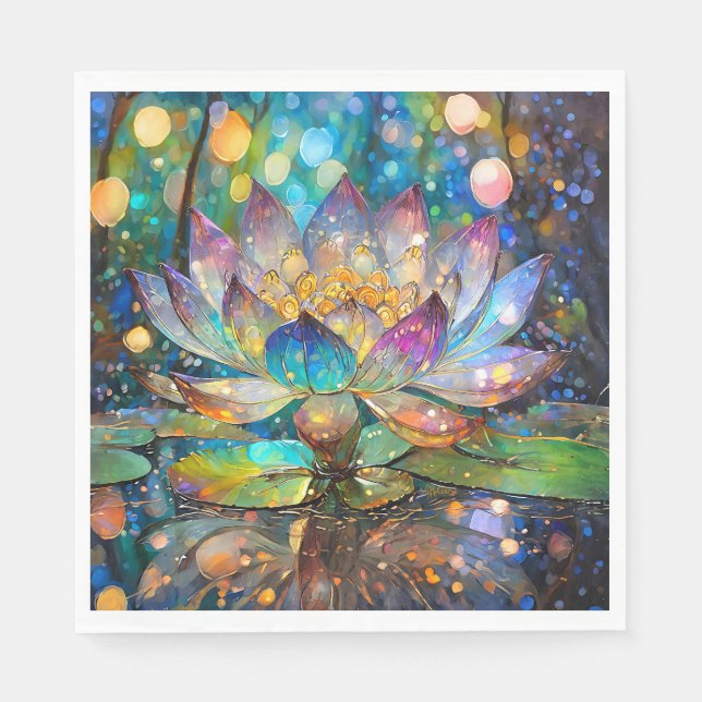 Leuchtende Blütenlotusblume Serviette (Vorderseite)