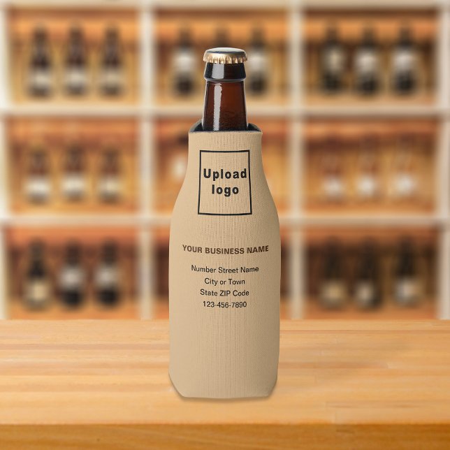 Leuchtende braune Flasche für die Handelsmarke Coo Flaschenkühler (Build brand name awareness. Your business brand on light brown bottle cooler.)