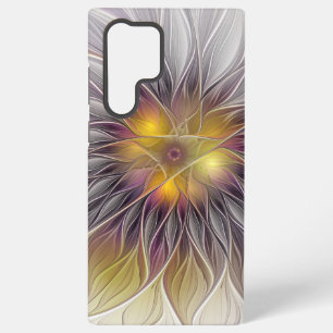 Leuchtende bunte Blume, abstrakte moderne Fraktale Samsung Galaxy Hülle