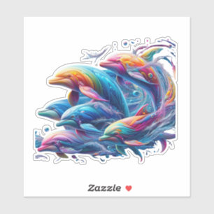Leuchtende Delfin-Kunst Aufkleber
