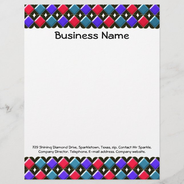 Leuchtende Diamanten, anpassbarer Letterhead Briefkopf (Vorderseite)