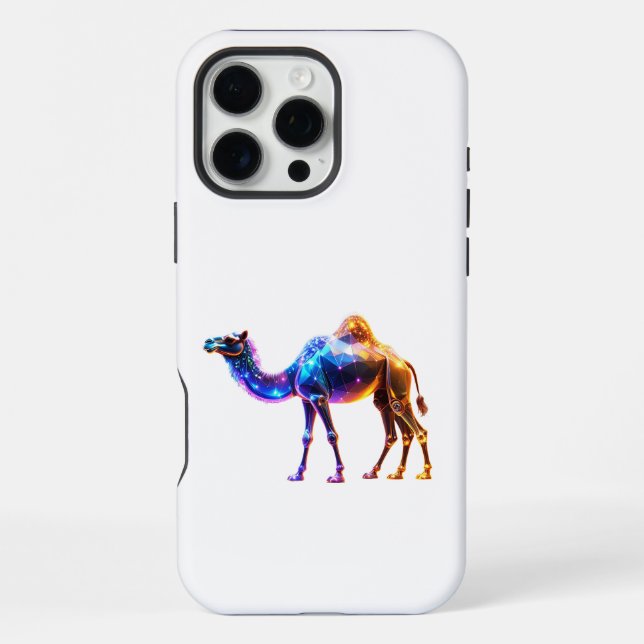 Leuchtende digitale Kamelkunst iPhone Hülle (Rückseite)