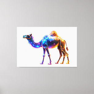 Leuchtende digitale Kamelkunst Leinwanddruck