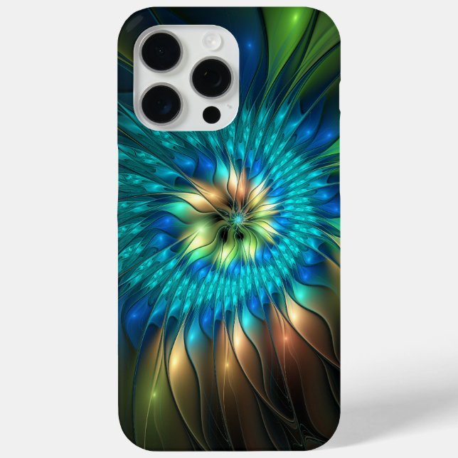 Leuchtende Fantasie-Blume, buntes Abstraktes Frakt Case-Mate iPhone Hülle (Rückseite)