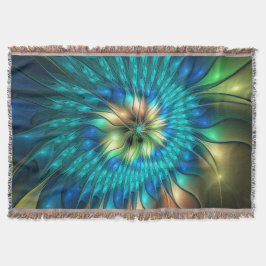 Leuchtende Fantasie-Blume, buntes Abstraktes Frakt Decke