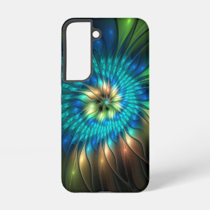 Leuchtende Fantasie-Blume, buntes Abstraktes Frakt Samsung Galaxy Hülle