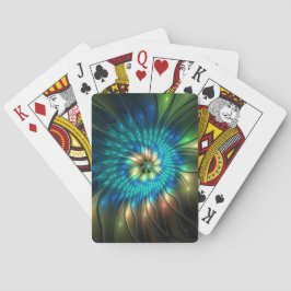 Leuchtende Fantasie-Blume, buntes Abstraktes Frakt Spielkarten
