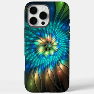 Leuchtende Fantasy-Blume, farbenfrohes abstraktes iPhone 16 Pro Max Hülle