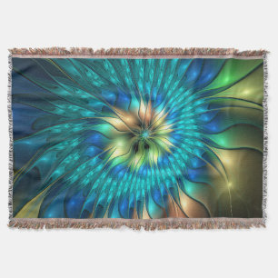 Leuchtende Fantasy-Blume, farbenfrohes abstraktes Decke