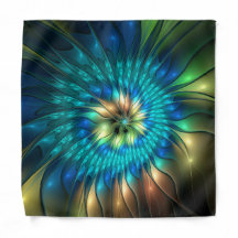 Leuchtende Fantasy-Blume, farbenfrohes abstraktes