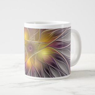 Leuchtende farbenfrohe Blume, abstrakte moderne Fr Jumbo-Tasse