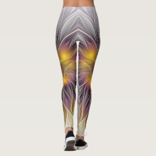 Leuchtende farbenfrohe Blume, abstrakte moderne Fr Leggings