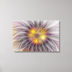 Leuchtende farbenfrohe Blume, abstrakter moderner  Leinwanddruck