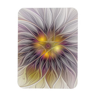 Leuchtende farbenfrohe Blume, abstrakter moderner Magnet