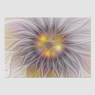 Leuchtende farbenfrohe Blume, abstrakter moderner Seidenpapier