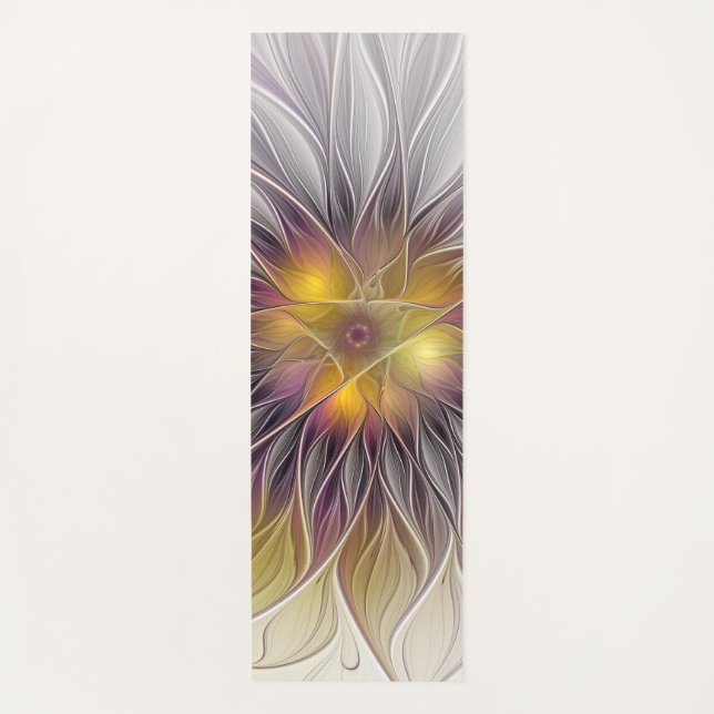 Leuchtende farbenfrohe Blume, abstrakter moderner  Yogamatte (Vorderseite)