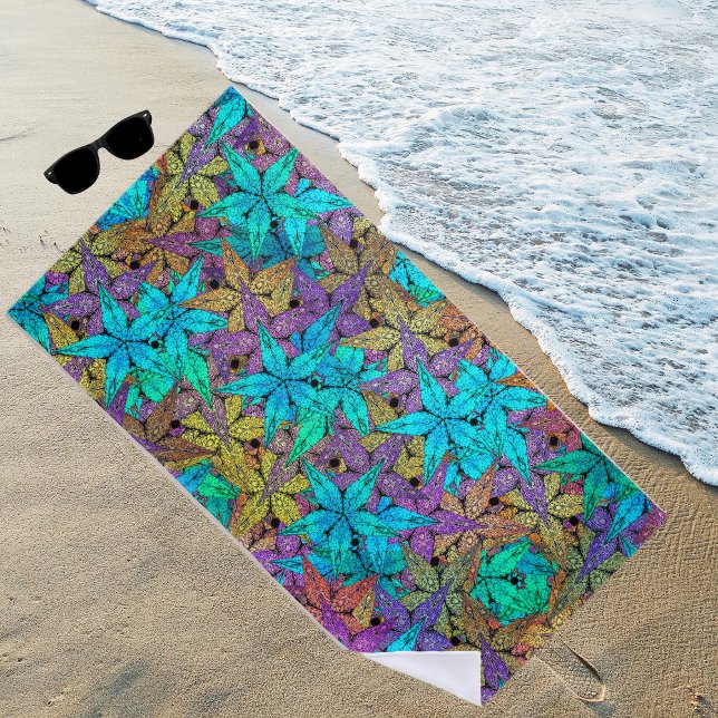 Leuchtende, farbenfrohe Sterne - cool Strandtuch (Von Creator hochgeladen)