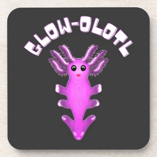 Leuchtende Galaxie Axolotl Digitale Kunst Getränkeuntersetzer (Vorderseite)