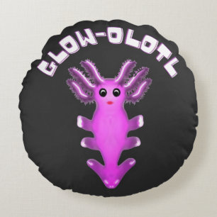 Leuchtende Galaxie Axolotl Digitale Kunst Rundes Kissen