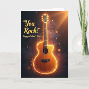 Leuchtende Gitarre Vatertagskarte Karte
