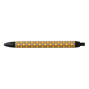 Leuchtende goldene Punkte Schwarz-Weiß-Gittermuste Kugelschreiber