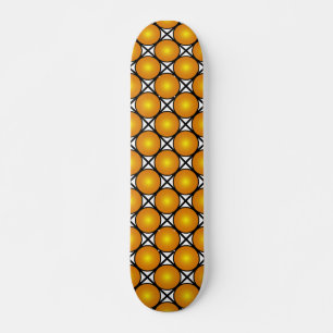 Leuchtende goldene Punkte Schwarz-Weiß-Gittermuste Skateboard