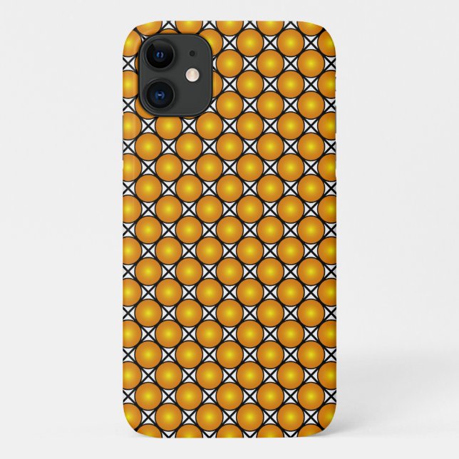 Leuchtende goldene Punkte Schwarz-weißes Gittermus Case-Mate iPhone Hülle (Rückseite)