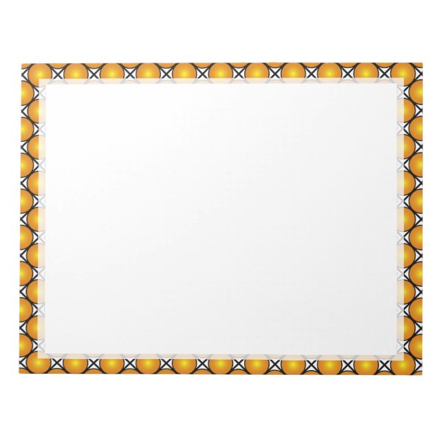 Leuchtende goldene Punkte Schwarz-weißes Gittermus Notizblock (Vorderseite)