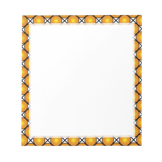 Leuchtende goldene Punkte Schwarz-weißes Gittermus Notizblock (Vorderseite)