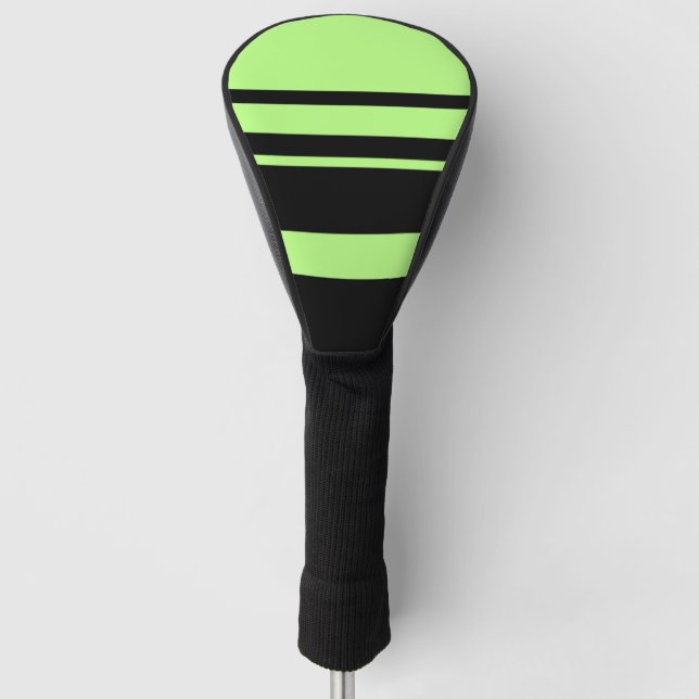 Leuchtende grüne Neonstreifen horizontal Golf Headcover (Vorderseite)