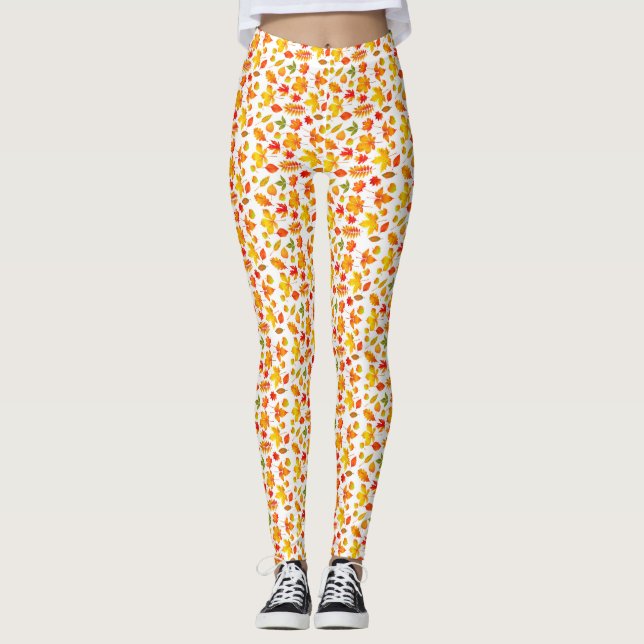 Leuchtende Herbstleaves Leggings (Vorderseite)