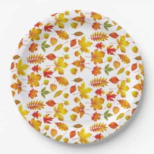 Leuchtende Herbstleaves Pappteller