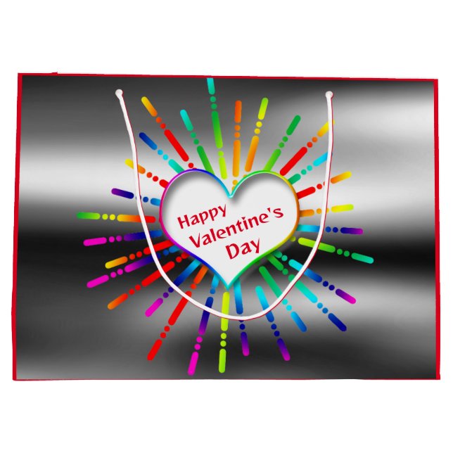 Leuchtende Herzkarte Große Geschenktüte (Rückseite)