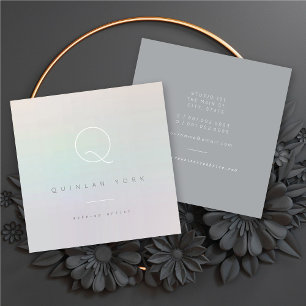 Leuchtende Iridescent Monogram modern Minimalistis Quadratische Visitenkarte