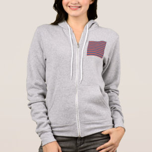 Leuchtende Korallen- und Pazifik-blaue horizontale Hoodie