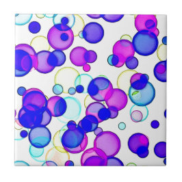 Leuchtende Kreise Wasserfarbpunkte Fliese