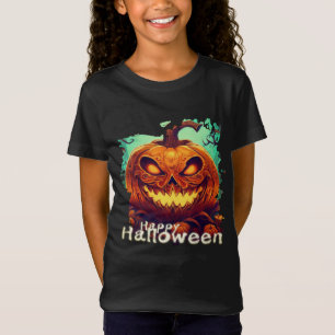 Leuchtende Kürbiskerzen Verdrehte Bäume Kunst T-Shirt