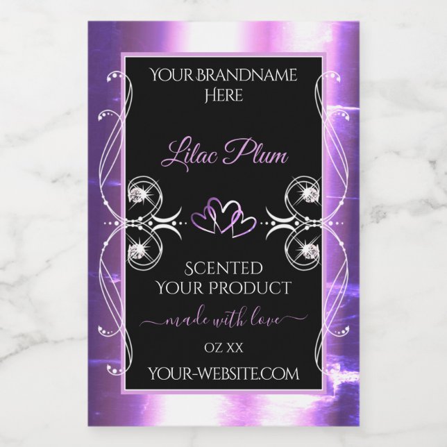 Leuchtende, Lila, schwarze Produktkennzeichnungen  Lebensmitteletikett (Einzelnes Label)