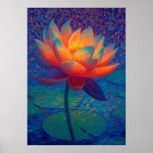 Leuchtende Lotusblumen-Pointillismus-Kunst