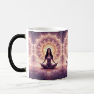 Leuchtende Mandala-Meditationsfrau       Verwandlungstasse