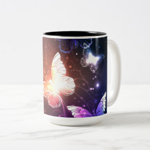 Leuchtende Nachtfalter Zweifarbige Tasse