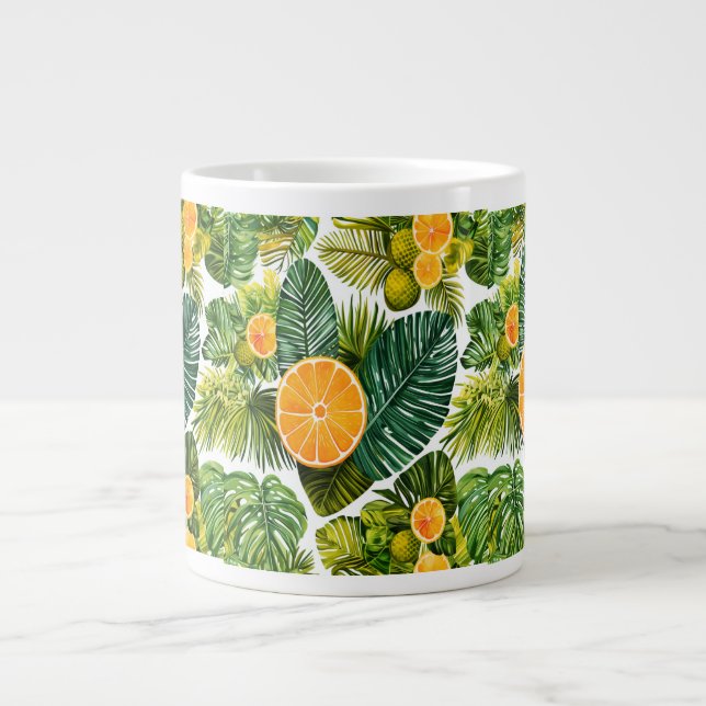 Leuchtende Orangengarten-Melodie Jumbo-Tasse (Vorderseite)