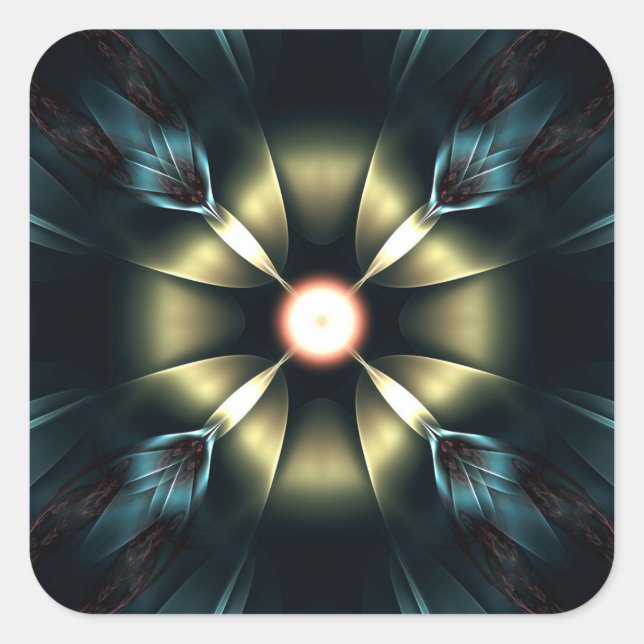 Leuchtende Ornament Quadratischer Aufkleber (Vorderseite)