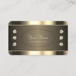 Leuchtende Platinfarben mit schimmernden Rhineston Visitenkarte